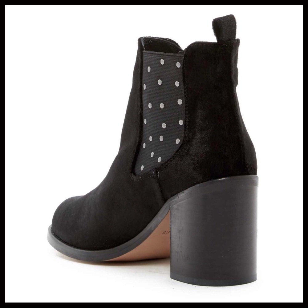 BLACK ANKLE BOOTIES MOTO BOHO STUD BOOTS A2C - Picture 3 of 8